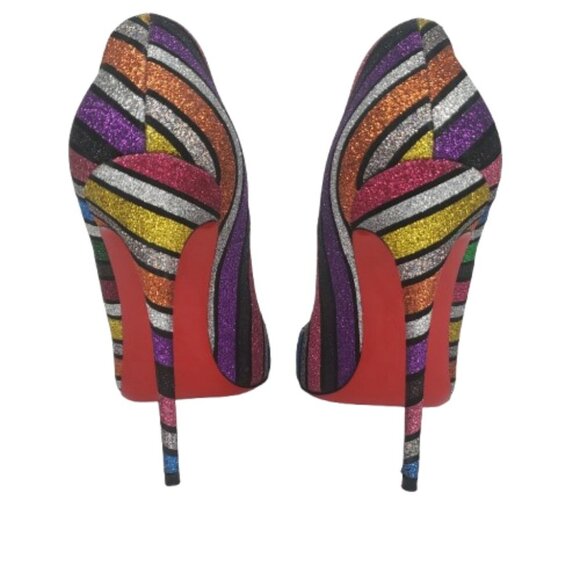 Christian Louboutin Multicolor Glitter Heels - Picture 4 of 8